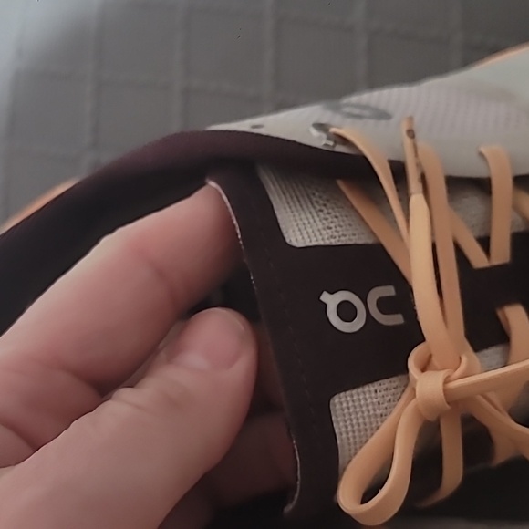 On Cloud X Cloudflyer Sneakers - Cream, Orange and Burgundy Size 11 Women - Picture 9 of 10